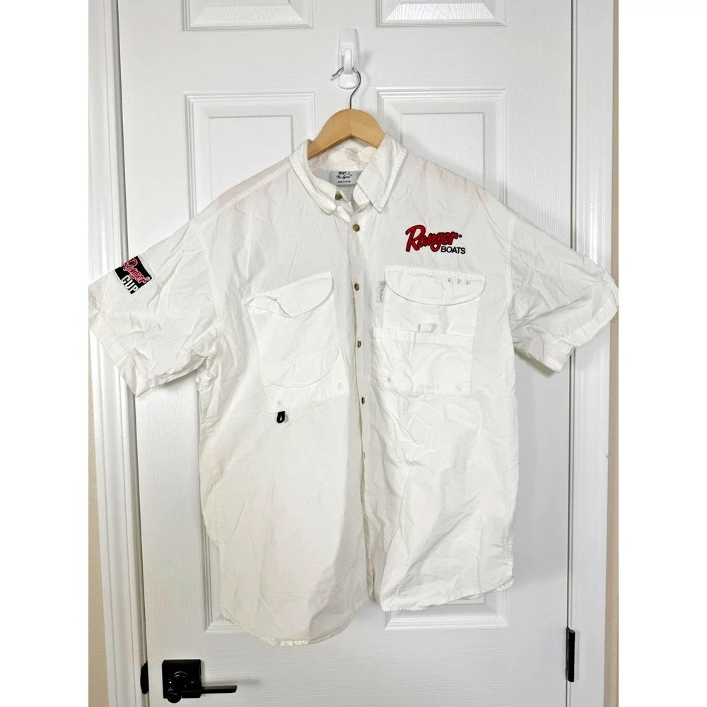 VTG Ranger Boats Fishing‎ Shirt L White Vented The Game Logo Cup Tournament